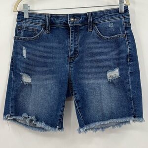 Joe's Jeans Shorts Raw Hem Distressed 7" Inseam Stretchy Size 27 Modest Mid Rise